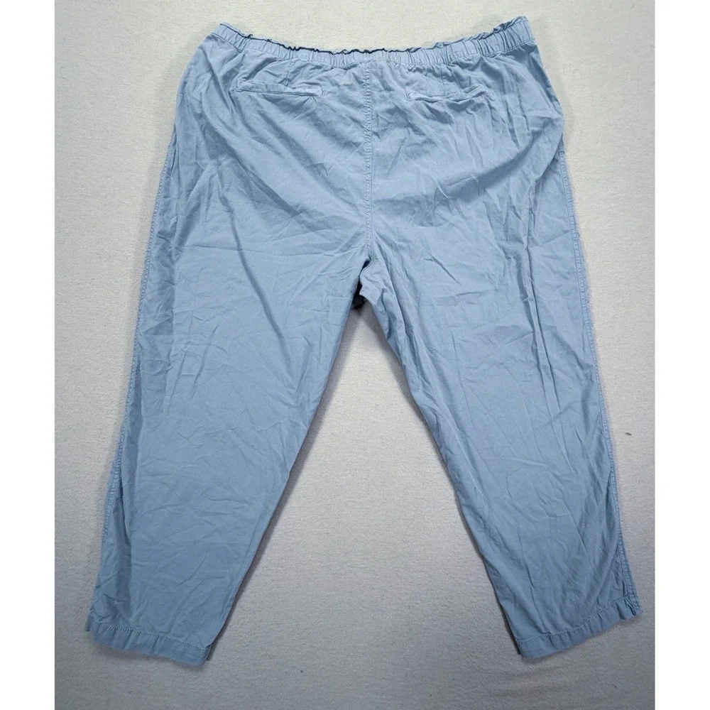 Sonoma Womens Pants Relaxed Light Blue Drawstring Elastic Waist 2X